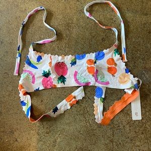NWT Pilyq Fruit Reversible Seamless Tangerine Bikini Top